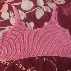 Pink American Apparel Knot Crop